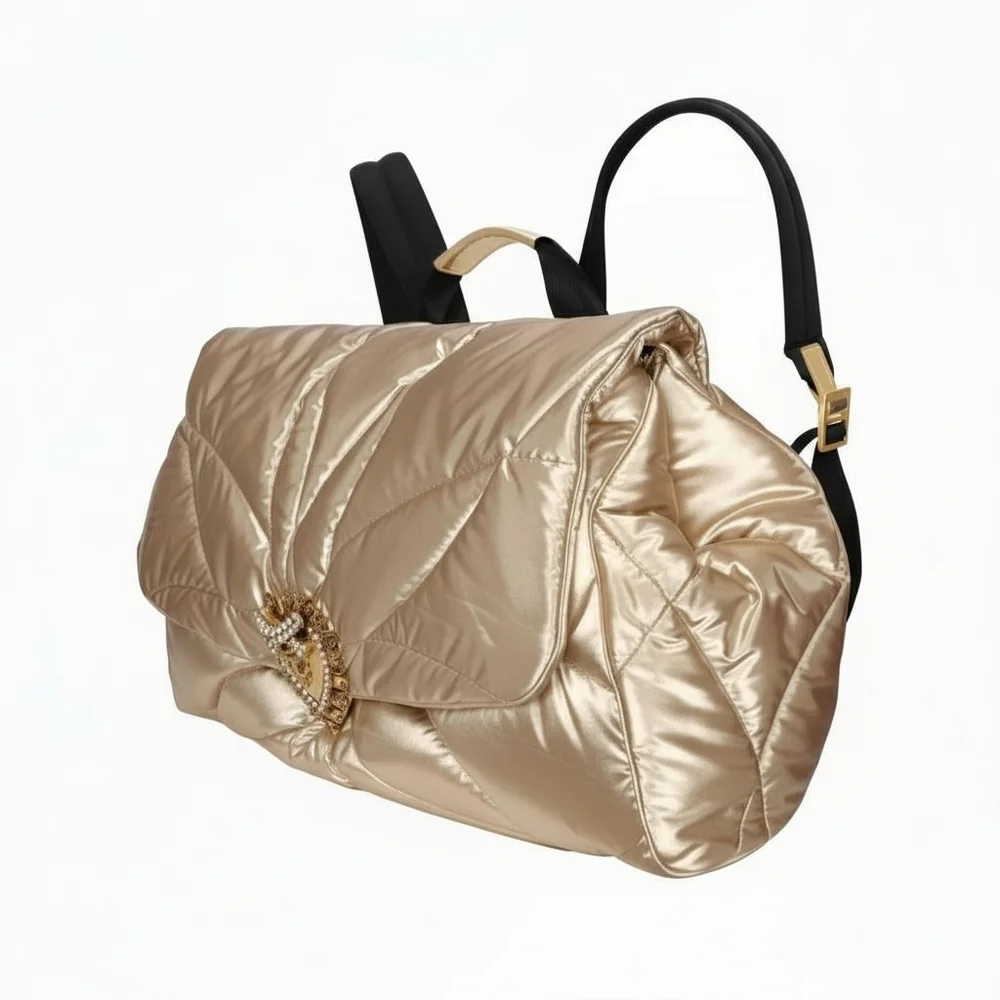 Dolce & Gabbana Pearl Devotion Heart Oversized Nylon Backpack - Picture 4 of 5